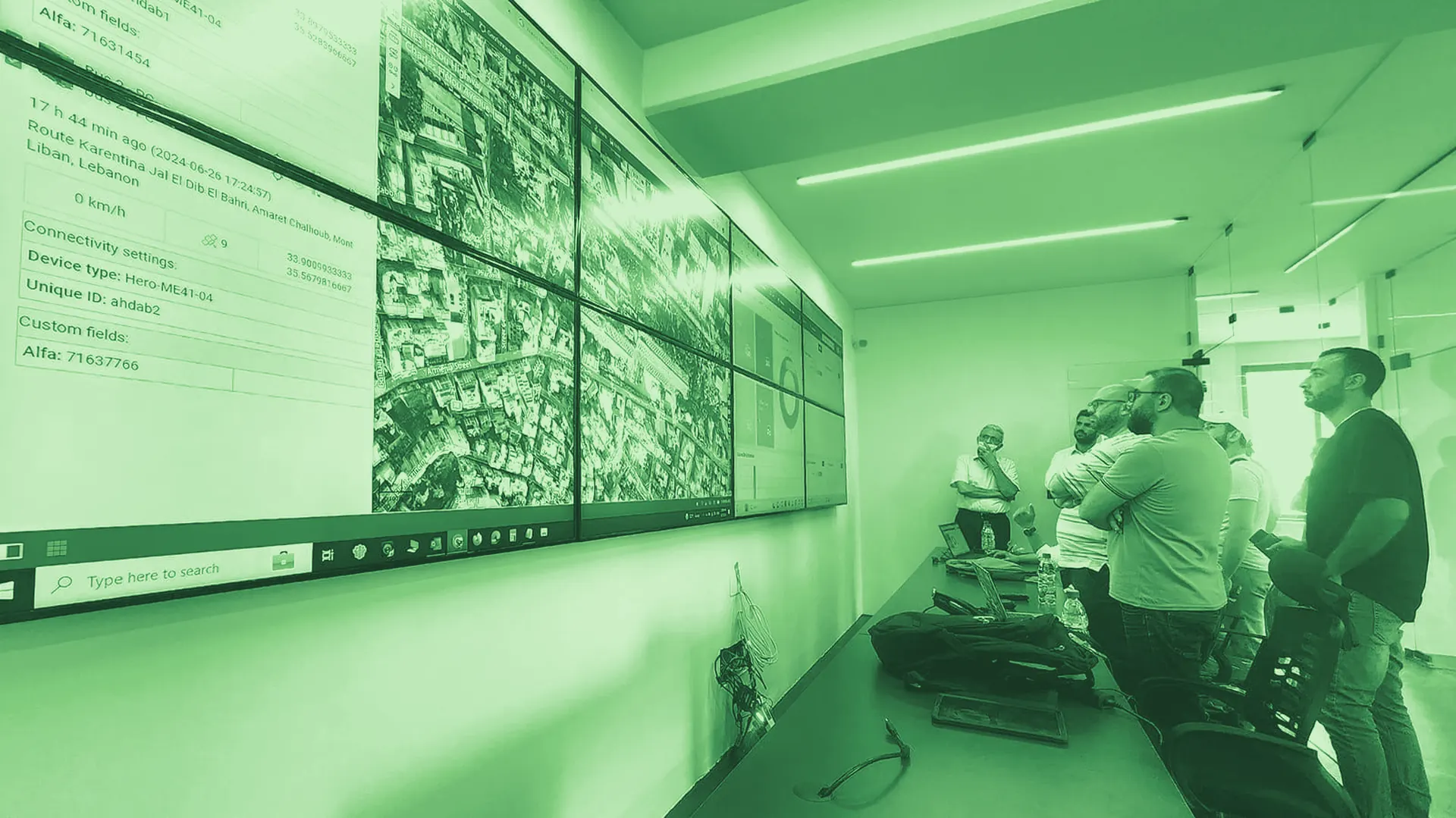An operations room with wall displays.