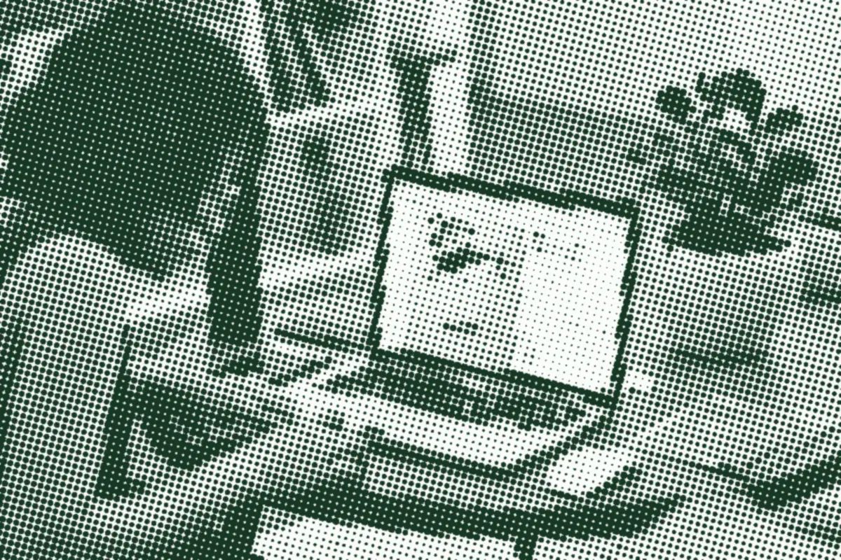 A person working at a computer.